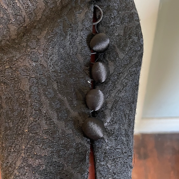 Franco Mirabelli pant suit. Jet black , metallic thread & Velvet pants. Size 10 - Picture 5 of 11